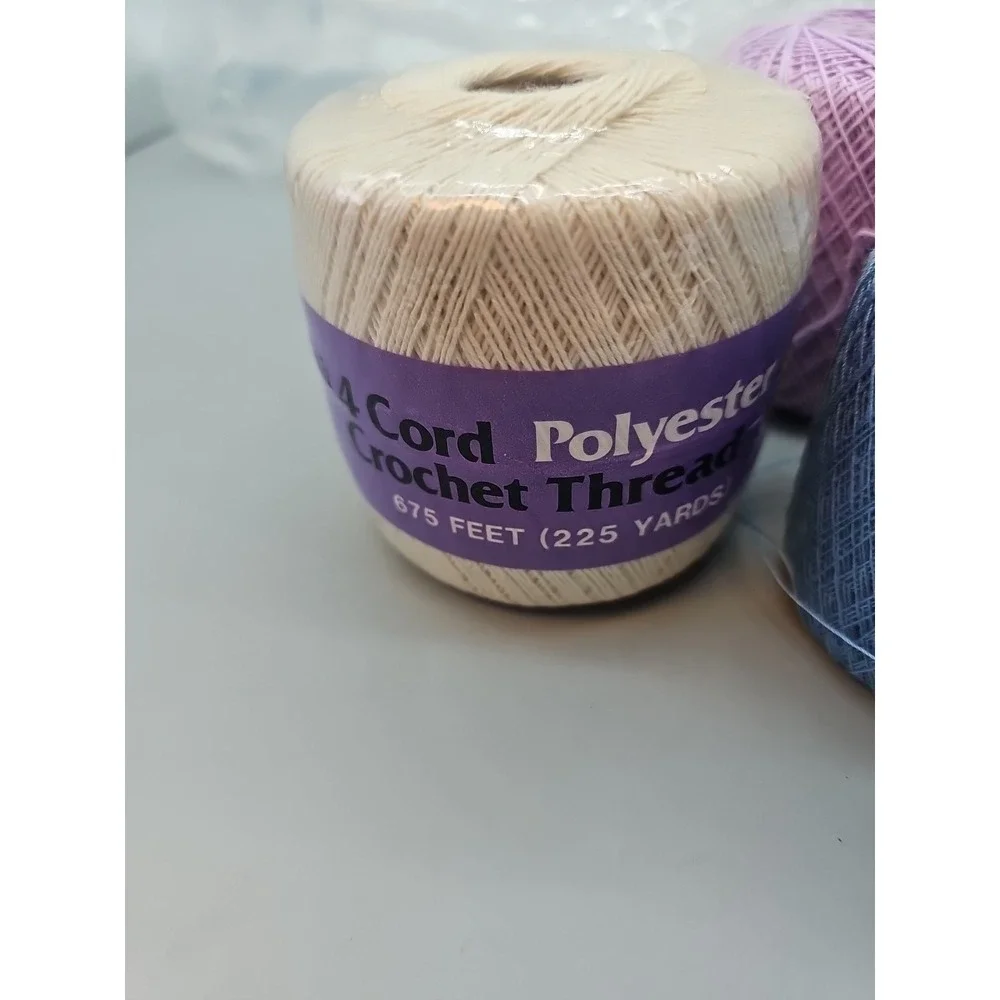 Clarks Big Ball 3 Cord Crochet Thread Assorted Sizes -partial balls‎ Lot Of 5